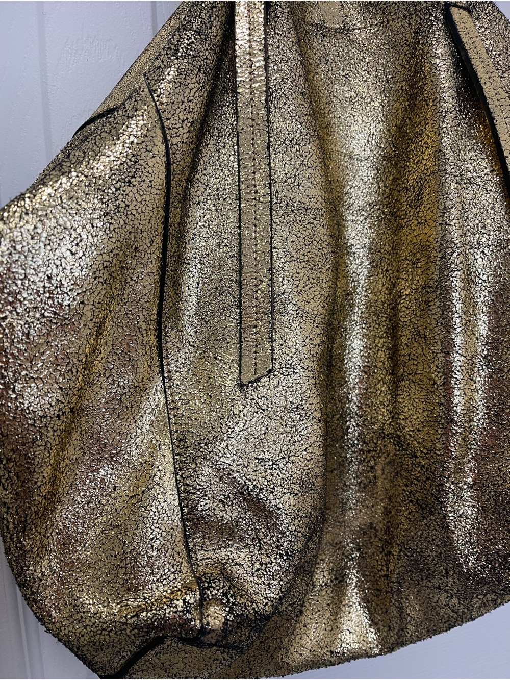 Zara Gold Metallic large leather Tote Bag - - Picture 13 of 15